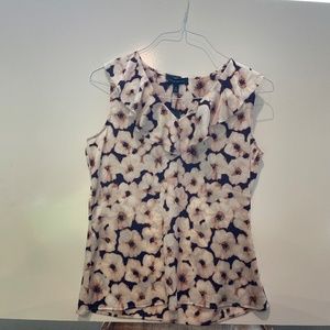 Ruffle neck sleeveless top